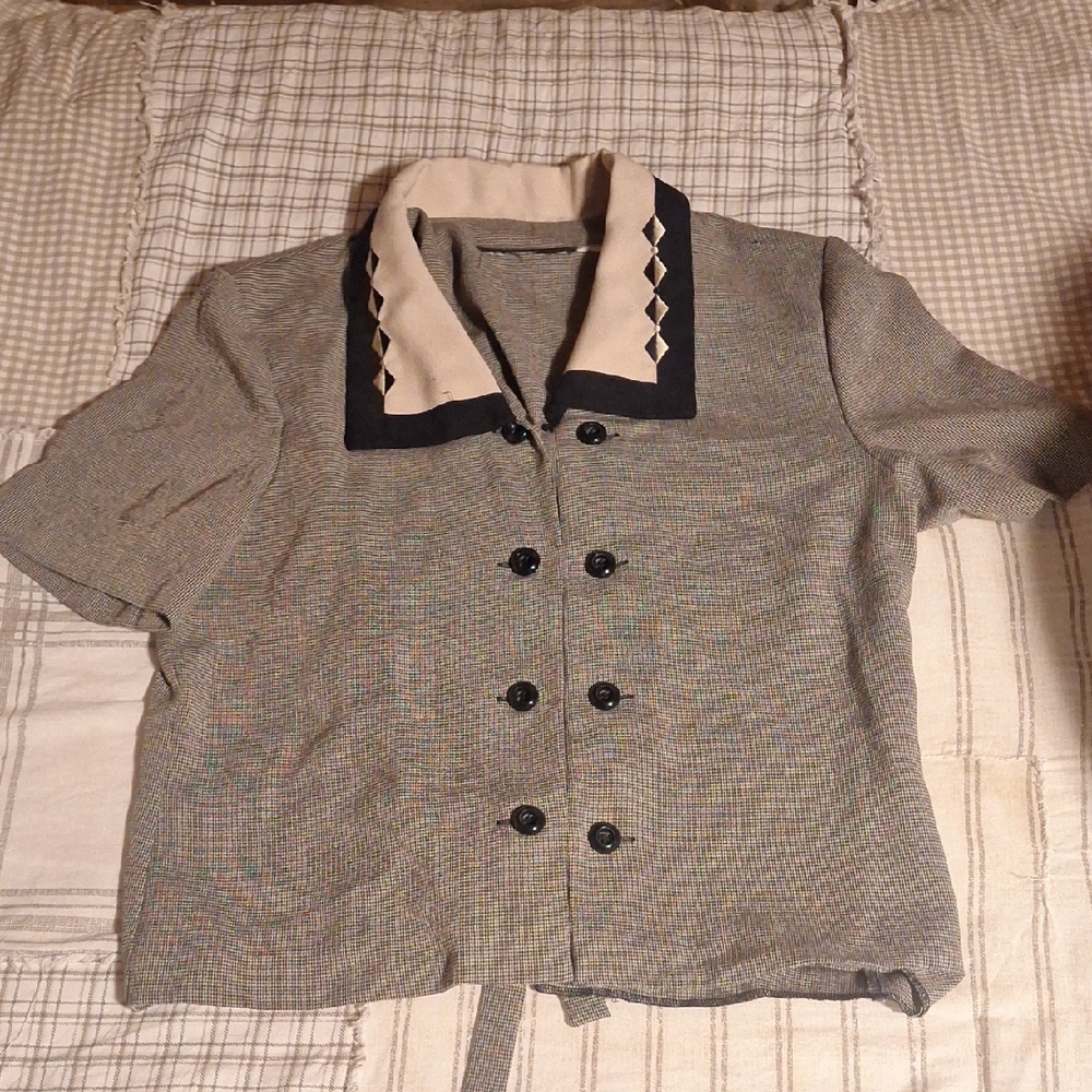 Women's Gray Short Sleeve Dress Shirt